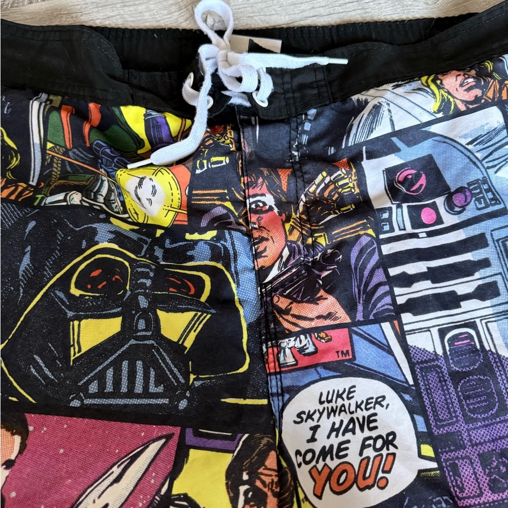 Star Wars Swim Trunks Size 2X Comic Strip All Over Print - Picture 12 of 16